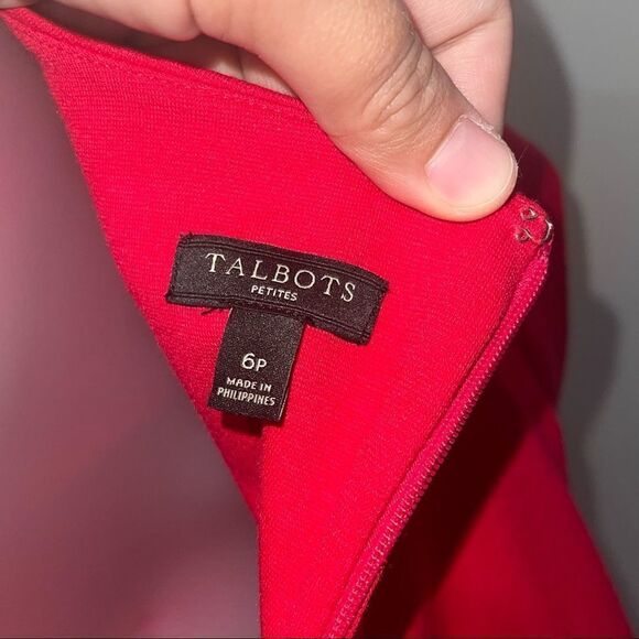 ‎Talbots Red Keyhole Sheath Dress - Petite - Picture 4 of 5